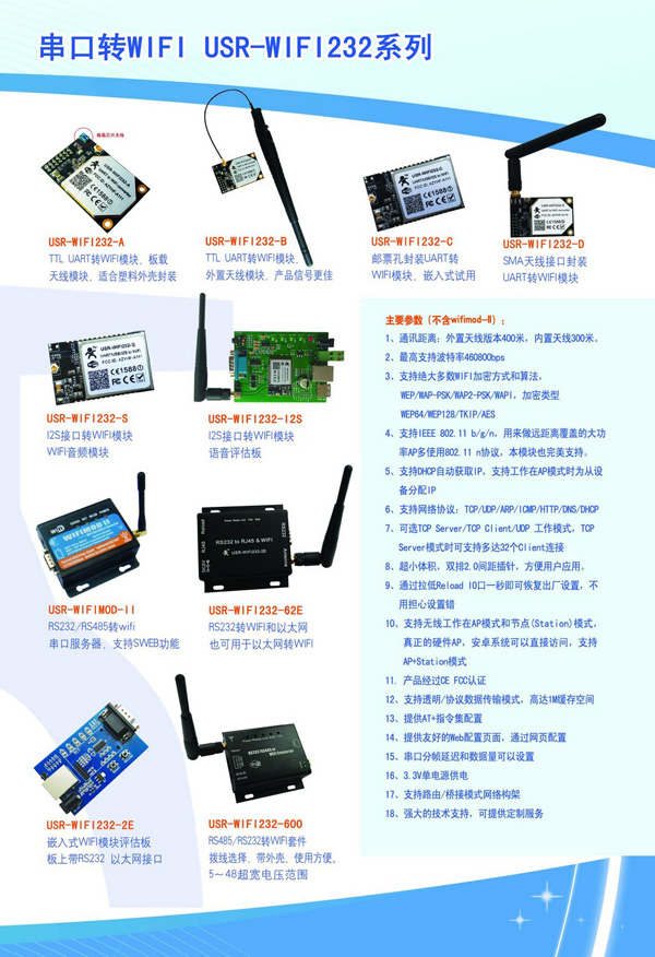 串口转WIFI 网络模块