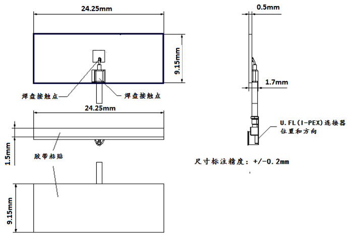 Wi-Fi嵌入式PCB天线尺寸