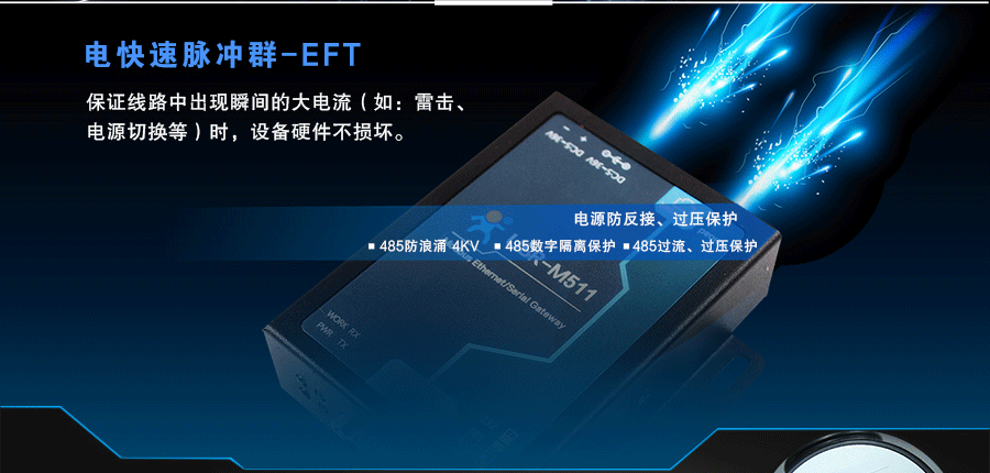 modbus网关的硬件保护：EFT